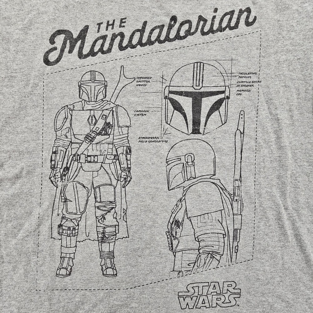 Star Wars The Mandalorian Gray Short Sleeve Cotton Blend T-Shirt‎ Adult XS